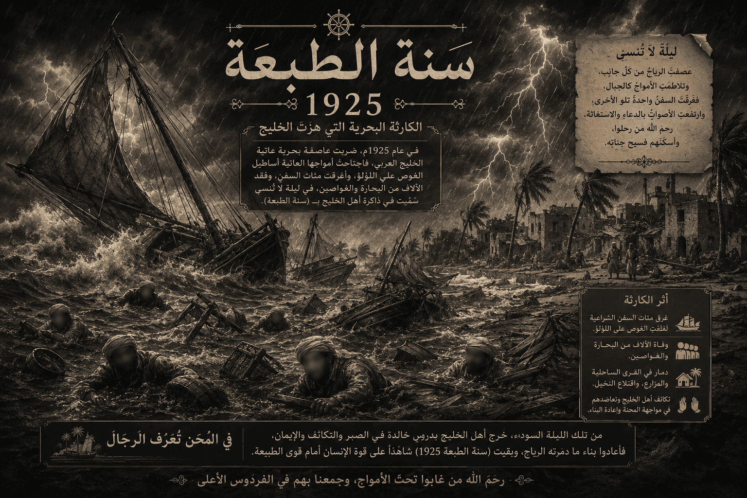 سنة الطبعة (1925): كابوس بحري أودى بحياة 8000 شخص وغير وجه الخليج العربي 